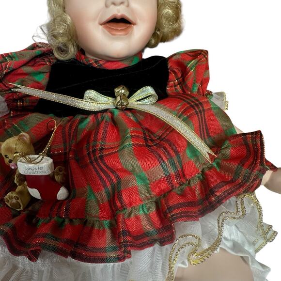 Vtg Ashton Drake Babys First Christmas Porcelain Collectible Doll & Ornament '96 - Picture 4 of 11